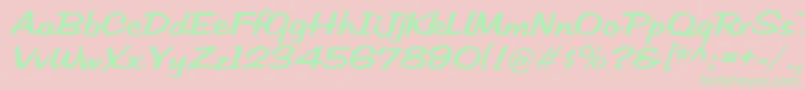 HffLowSun-Schriftart – Grüne Schriften auf rosa Hintergrund