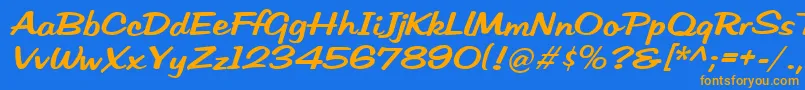 HffLowSun Font – Orange Fonts on Blue Background