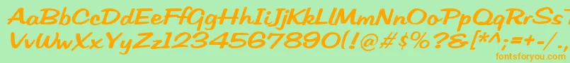 HffLowSun Font – Orange Fonts on Green Background