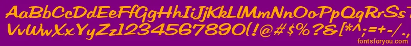 HffLowSun Font – Orange Fonts on Purple Background