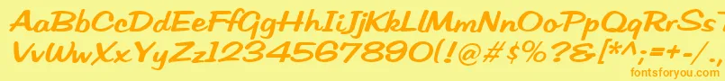HffLowSun Font – Orange Fonts on Yellow Background