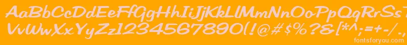 HffLowSun Font – Pink Fonts on Orange Background