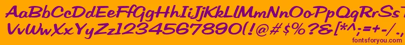 HffLowSun Font – Purple Fonts on Orange Background