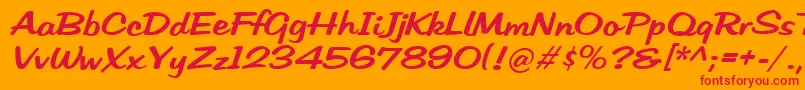 フォントHffLowSun – オレンジの背景に赤い文字