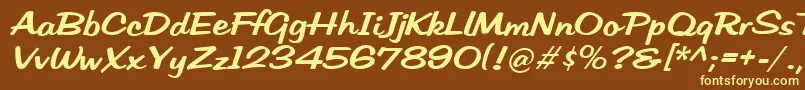 HffLowSun-fontti – keltaiset fontit ruskealla taustalla