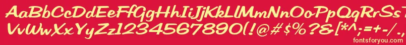 HffLowSun Font – Yellow Fonts on Red Background