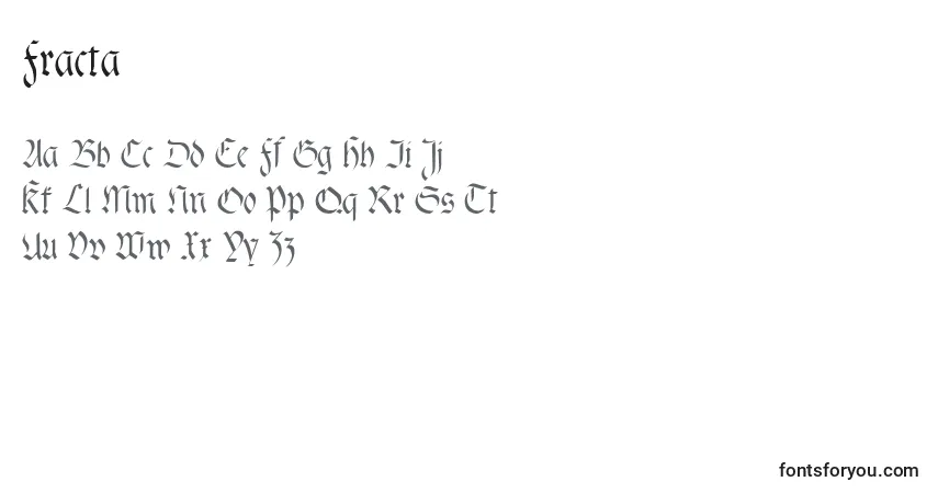 Schriftart Fracta – Alphabet, Zahlen, spezielle Symbole