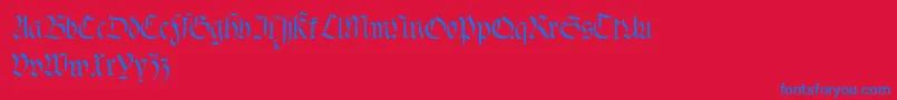 Fracta Font – Blue Fonts on Red Background