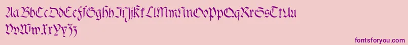 Fracta-Schriftart – Violette Schriften auf rosa Hintergrund