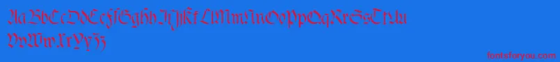 Fracta Font – Red Fonts on Blue Background