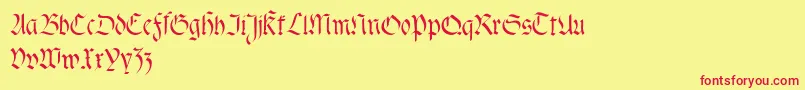 Fracta Font – Red Fonts on Yellow Background