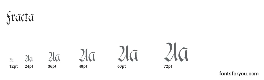 Größen der Schriftart Fracta