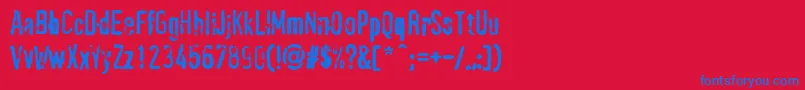 Police PffragmentRegular – polices bleues sur fond rouge