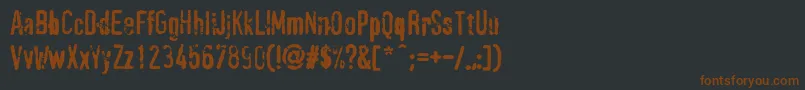 フォントPffragmentRegular – 黒い背景に茶色のフォント