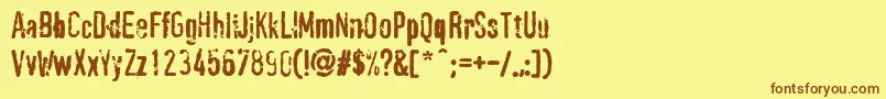 PffragmentRegular Font – Brown Fonts on Yellow Background