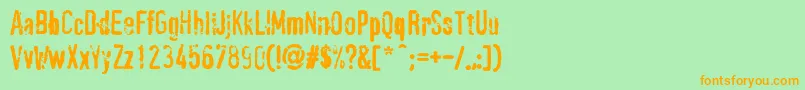 PffragmentRegular Font – Orange Fonts on Green Background