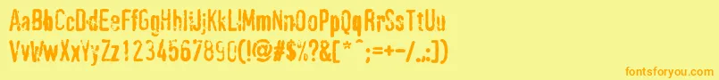 PffragmentRegular Font – Orange Fonts on Yellow Background