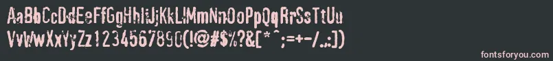 Fonte PffragmentRegular – fontes rosa em um fundo preto