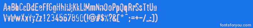 PffragmentRegular Font – Pink Fonts on Blue Background