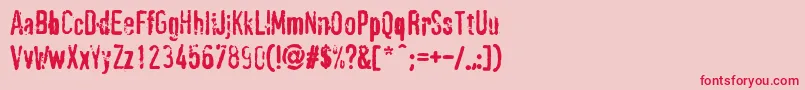 フォントPffragmentRegular – ピンクの背景に赤い文字