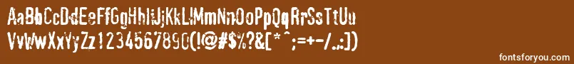 Fonte PffragmentRegular – fontes brancas em um fundo marrom