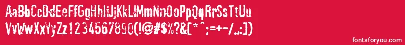 Fonte PffragmentRegular – fontes brancas em um fundo vermelho