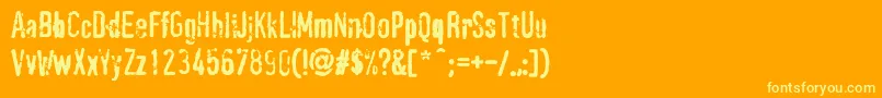 PffragmentRegular-Schriftart – Gelbe Schriften auf orangefarbenem Hintergrund
