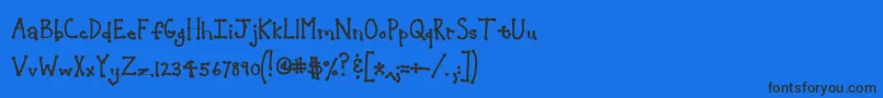 Шрифт Jeansunhobold – чёрные шрифты на синем фоне