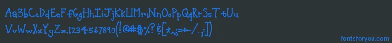 Шрифт Jeansunhobold – синие шрифты на чёрном фоне