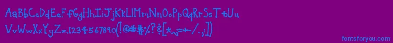 Шрифт Jeansunhobold – синие шрифты на фиолетовом фоне