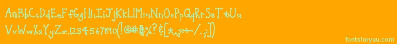 Jeansunhobold Font – Green Fonts on Orange Background