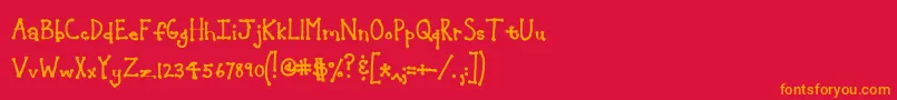 Jeansunhobold Font – Orange Fonts on Red Background