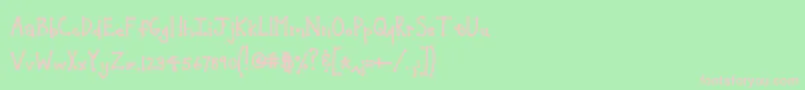Jeansunhobold Font – Pink Fonts on Green Background