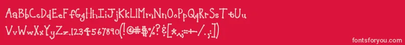 Jeansunhobold Font – Pink Fonts on Red Background
