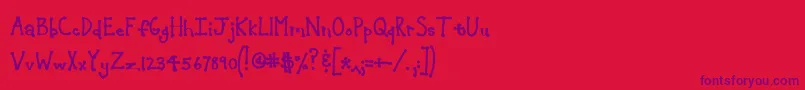 Jeansunhobold Font – Purple Fonts on Red Background