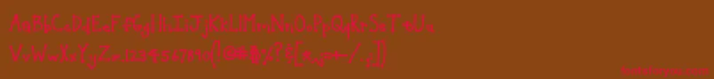 Jeansunhobold Font – Red Fonts on Brown Background