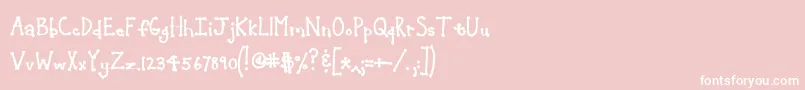 Jeansunhobold-fontti – valkoiset fontit vaaleanpunaisella taustalla