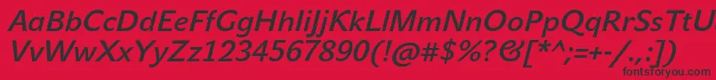 JohnsansMediumProItalic Font – Black Fonts on Red Background