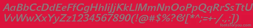 JohnsansMediumProItalic Font – Gray Fonts on Red Background