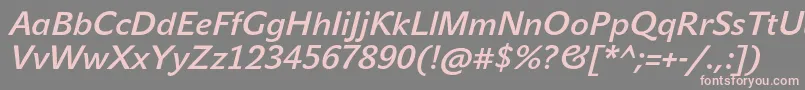 フォントJohnsansMediumProItalic – 灰色の背景にピンクのフォント