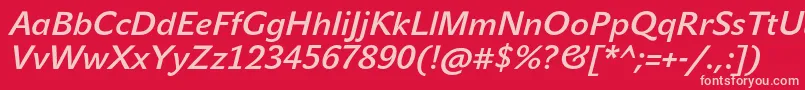 フォントJohnsansMediumProItalic – 赤い背景にピンクのフォント
