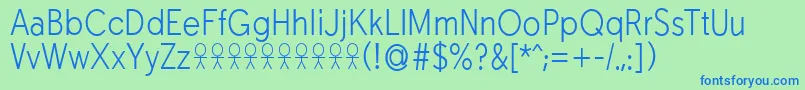 Więcej informacji o czcionce TabarraproNarrowlightFfp Czcionka TabarraproNarrowlightFfp – niebieskie czcionki na zielonym tle