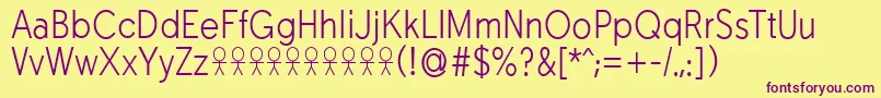 TabarraproNarrowlightFfp Font – Purple Fonts on Yellow Background