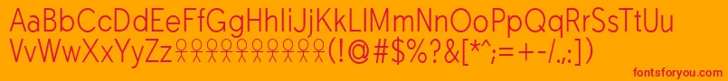 TabarraproNarrowlightFfp-Schriftart – Rote Schriften auf orangefarbenem Hintergrund