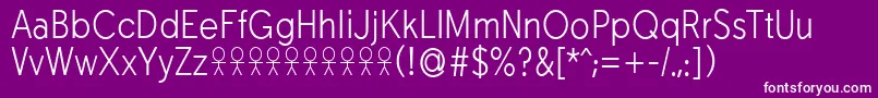 Шрифт TabarraproNarrowlightFfp – белые шрифты на фиолетовом фоне