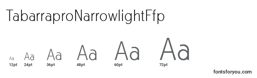 Größen der Schriftart TabarraproNarrowlightFfp