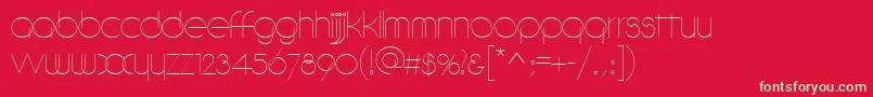 フォントDebeviccircularRegular – 赤い背景に緑の文字