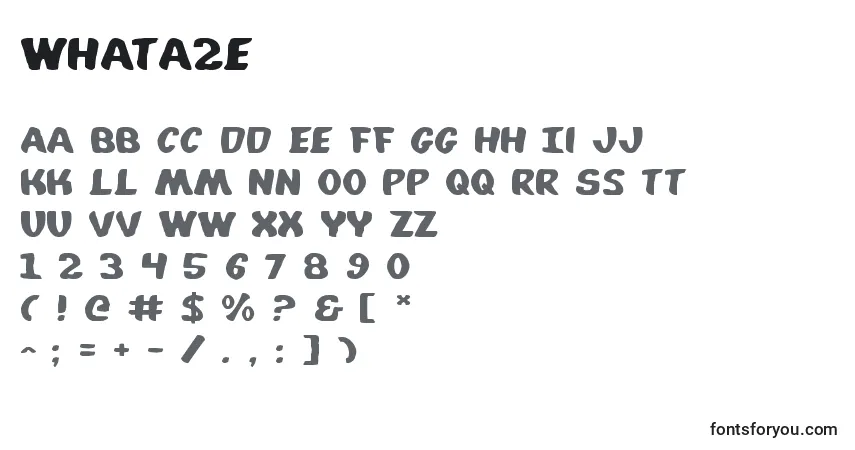 Schriftart Whata2e – Alphabet, Zahlen, spezielle Symbole