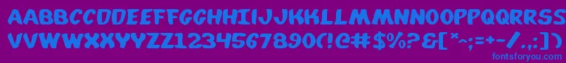 フォントWhata2e – 紫色の背景に青い文字