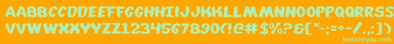 Whata2e Font – Green Fonts on Orange Background